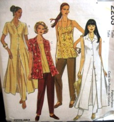 2203 SLEEVELESS/SS SHIRT 2 LENGTHS,TUNIC,PANTS PATTERN 4-8